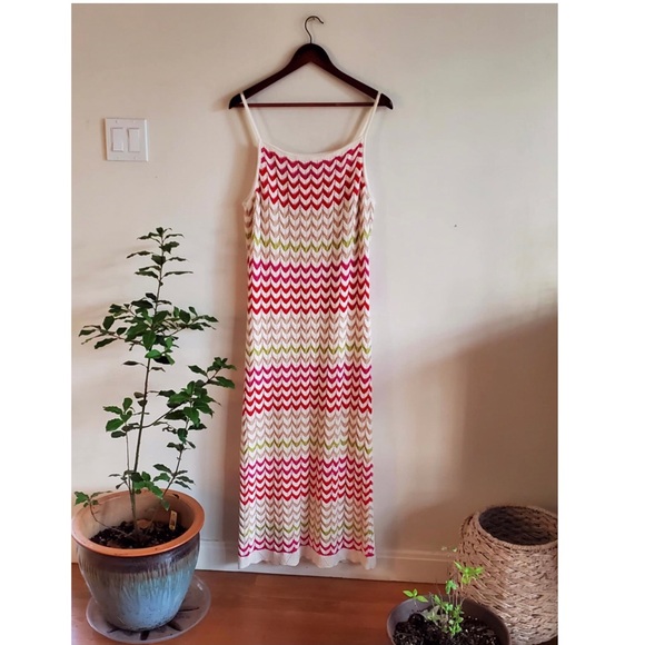 Rachel Zoe Crochet Midi Dress Size Large Multicolor - Picture 7 of 7